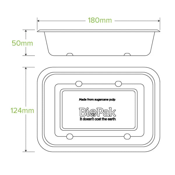 600ml Natural Plant Fibre Takeaway Base