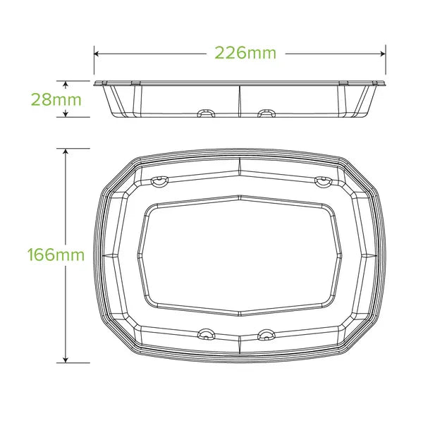 600ml Natural Plant Fibre Octa Takeaway Base