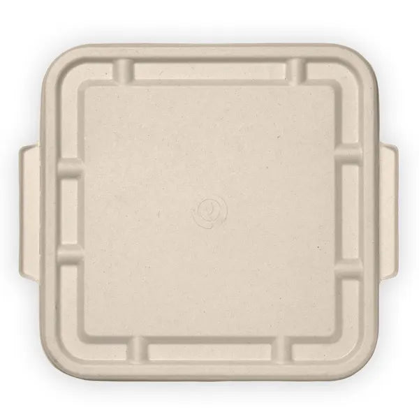 3-Compartment Large Natural Plant Fibre Takeaway Lid