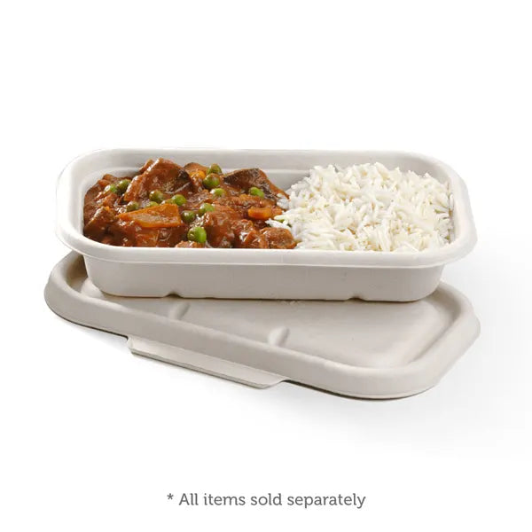 750 & 1,000ml White Plant Fibre Takeaway Lid