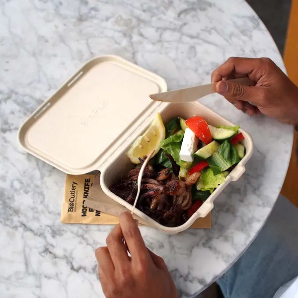 20x15x5cm / 7.5x5x1.9in Natural Plant Fibre Clamshell