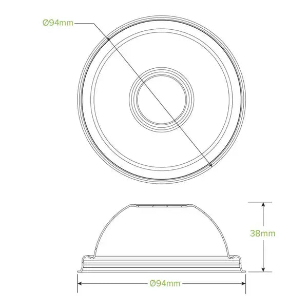 240ml / 8oz Plant Fibre Dome Ice Cream BioCup Lid