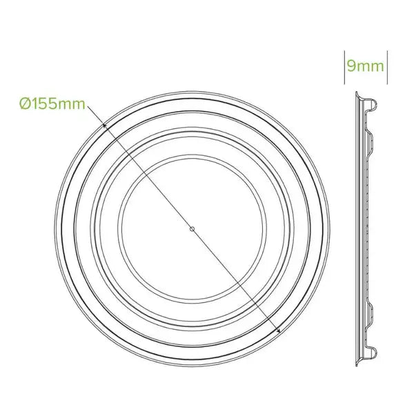 500-1,000ml White Plant Fibre BioBowl Lid