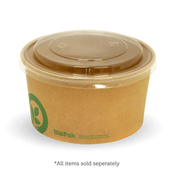 500-1,000ml RPET Kraft BioBowl Lid