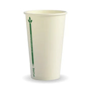 350ml / 12oz (80mm) White Green Line Single Wall BioCup