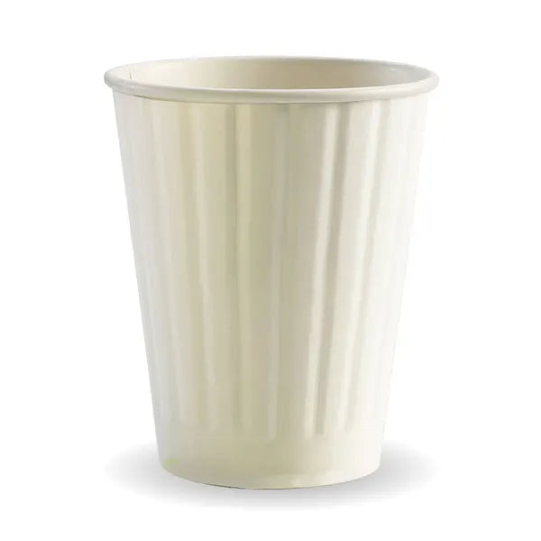 390ml / 12oz (90mm) White Double Wall BioCup - Cafe Supply