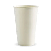 510ml / 16oz (90mm) White Single Wall BioCup - Cafe Supply