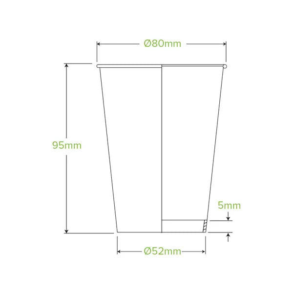 280ml / 8oz (80mm) Black Single Wall BioCup