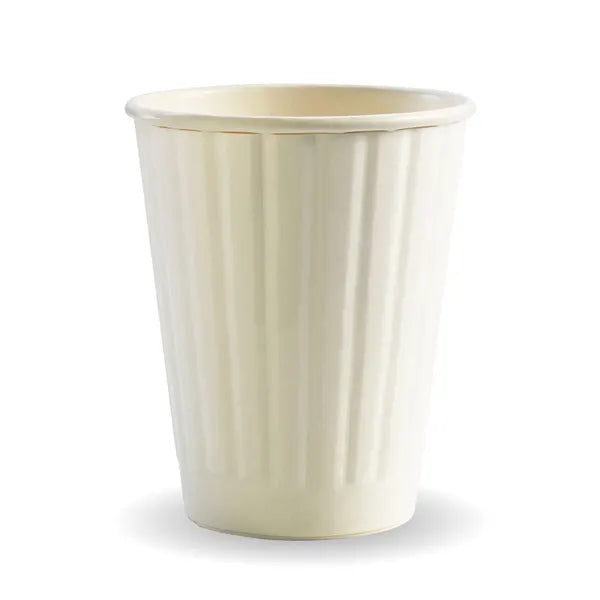 255ml / 8oz (80mm) White Double Wall BioCup - Cafe Supply