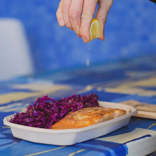 600ml Natural Plant Fibre Octa Takeaway Base