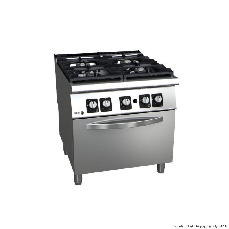 Fagor 900 Series Gas 4 Burner with Gas Oven – C-G941H - Cafe Supply