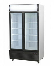 Double Door Upright Glass Door Combined Fridge & Freezer LG-1000GEF - Cafe Supply