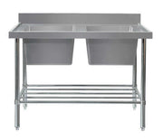 DOUBLE SINK BENCH W1800 X D600 X H900 SS2618R - Cafe Supply