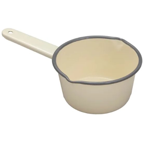 Falcon Milk Pan Enamelware Cream 14Cm - Cafe Supply