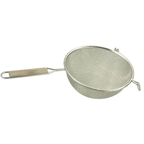 Fine Tin Mesh Strainer Wood Handle 200Mm - Cafe Supply