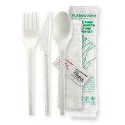 16.5cm / 6.5" PLA Knife, Fork, Spoon, Napkin, Salt & Pepper Set