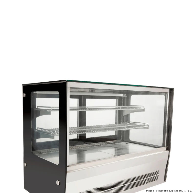 Counter top square glass cold food display - GN-900RT - Cafe Supply