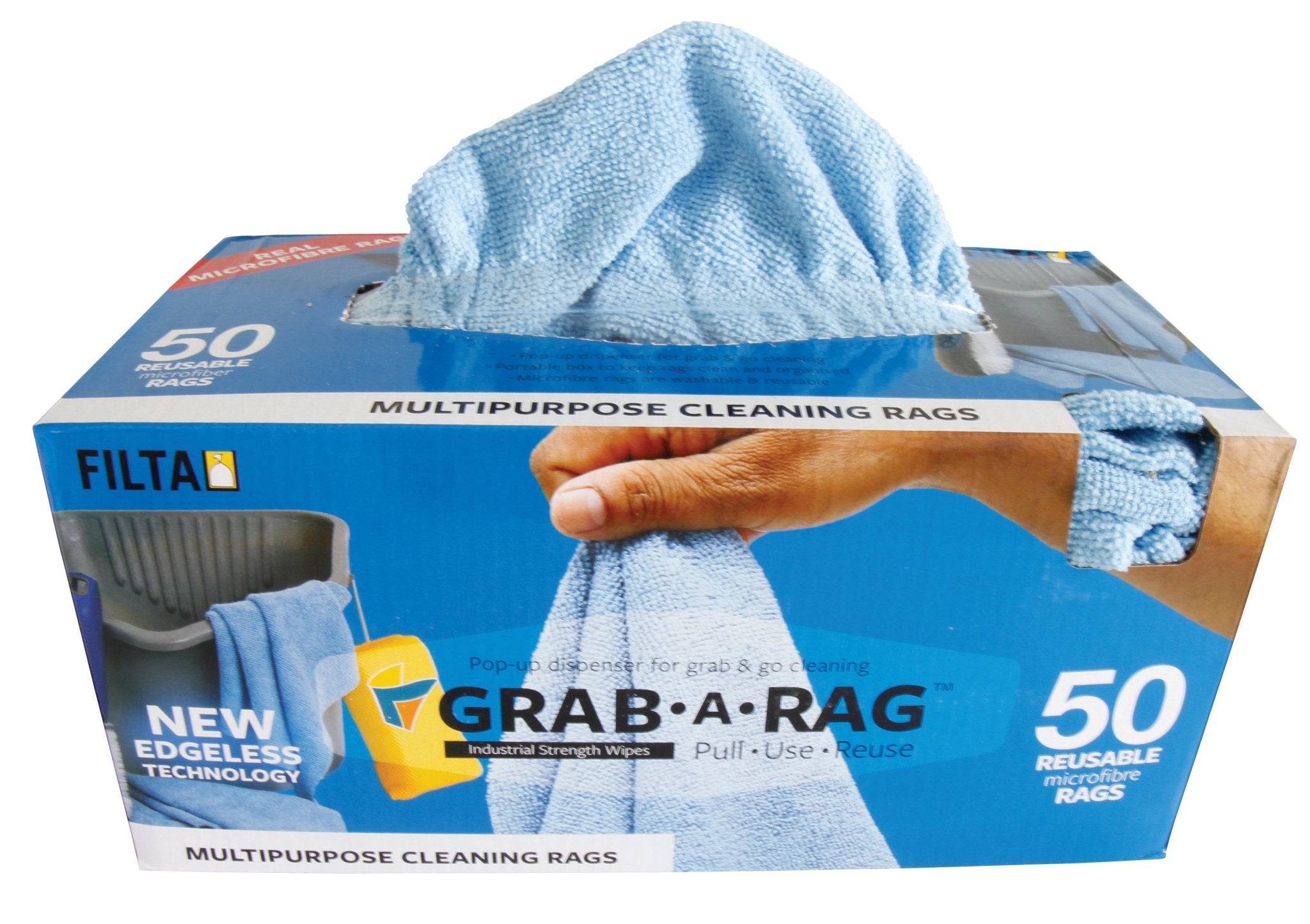 GRAB-A-RAG MICROFIBRE RAGS BLUE 30CM X 30CM 50 PACK – Northern Hospitality