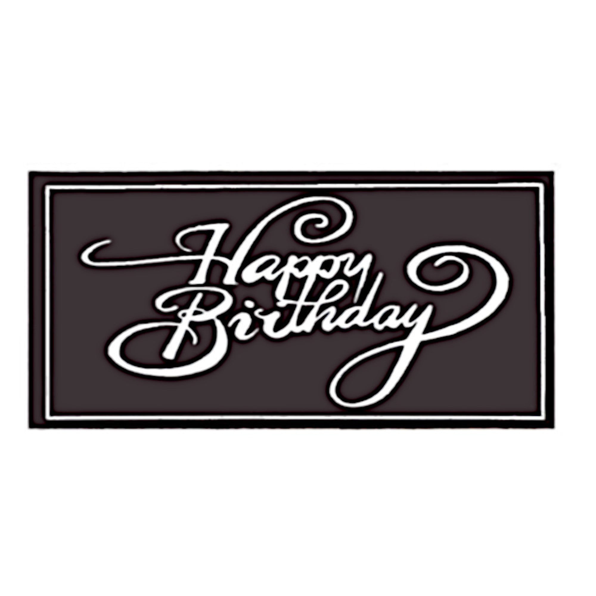Chocolate Dark Happy Birthday Oblong 100mm x 50mm (18PK) - Cafe Supply