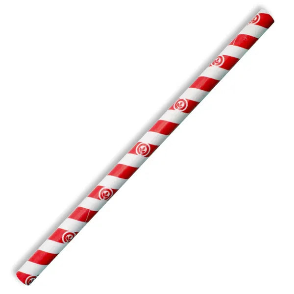 10mm Jumbo Red Stripe BioStraw - Cafe Supply