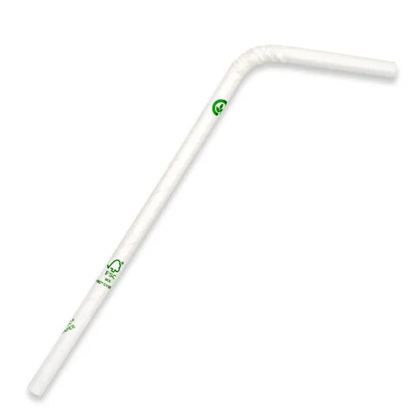 6mm Regular White Bendy BioStraw
