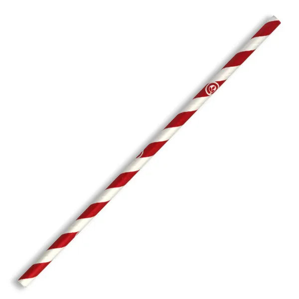 6mm Regular Red Stripe BioStraw - Cafe Supply