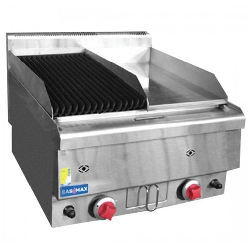 JUS-TRGH60 GASMAX Benchtop Combo 1/2 Char & 1/2 Griddle - Cafe Supply