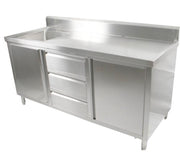 Kitchen Tidy Cabinet With Left/Right Sink 700mm Deep - Cafe Supply
