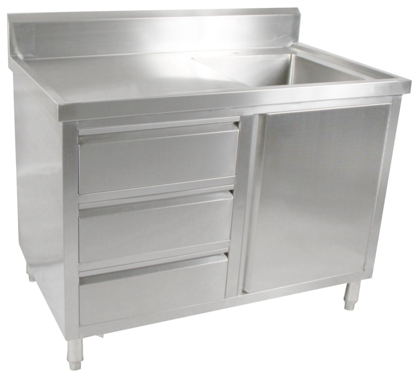 Kitchen Tidy Cabinet With Left/Right Sink 700mm Deep - Cafe Supply