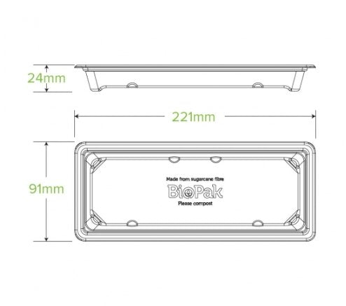 LONG BIOCANE SUSHI TRAY - Cafe Supply