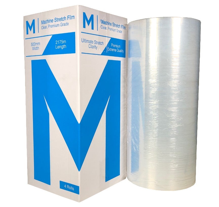 Nano Machine Stretch Film - Clear, 500mm x 2175m x 15mu (1) Per Box - Cafe Supply