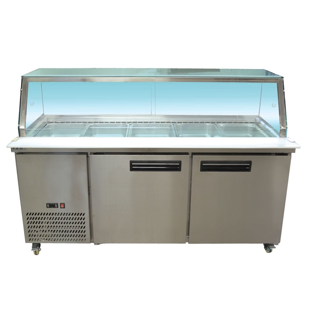 PG180FA-YG Cold Salad and Noodle Bar 5×1/1 GN Pans - Cafe Supply