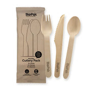 18 Pack - 16cm Wooden Knife, Fork & Spoon