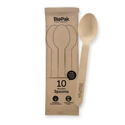 10 Pack - 16cm Wooden Spoon In Paper Sleeves