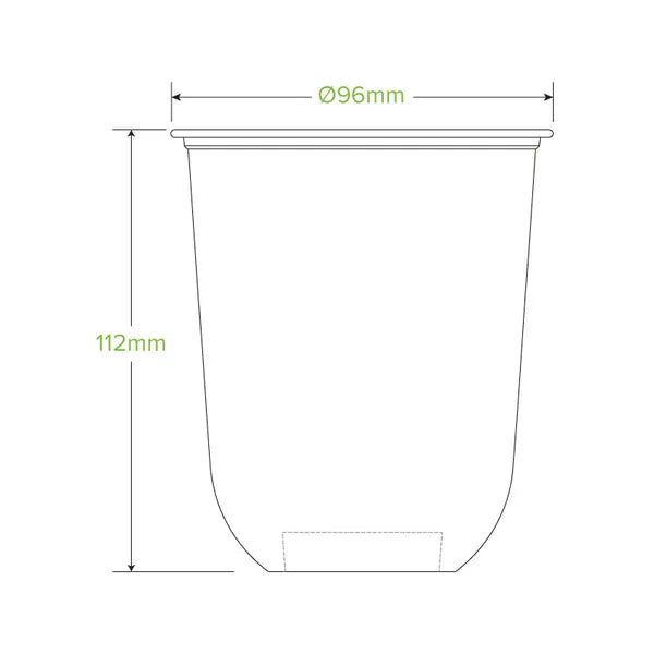 20 Pack - 500ml Clear Tumbler BioCups