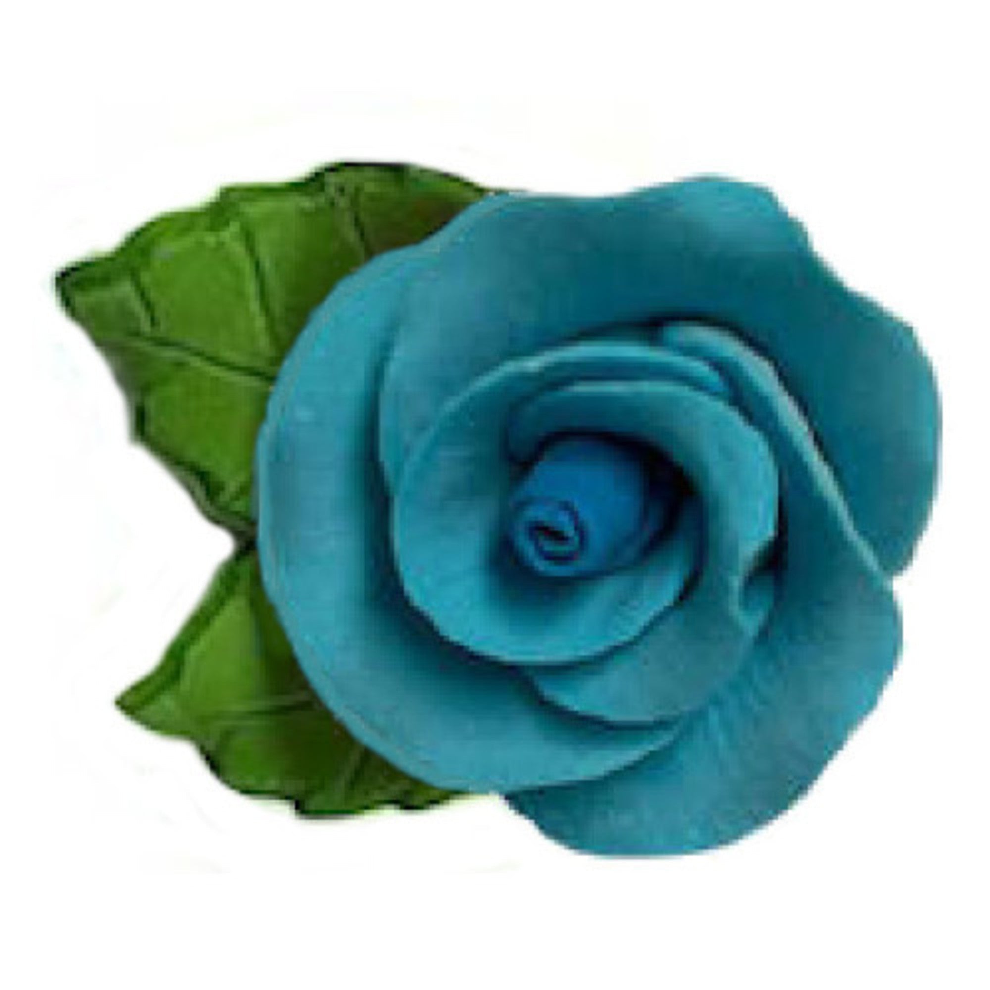 Icing 30mm Blue Roses With Leaf (144) - Cafe Supply