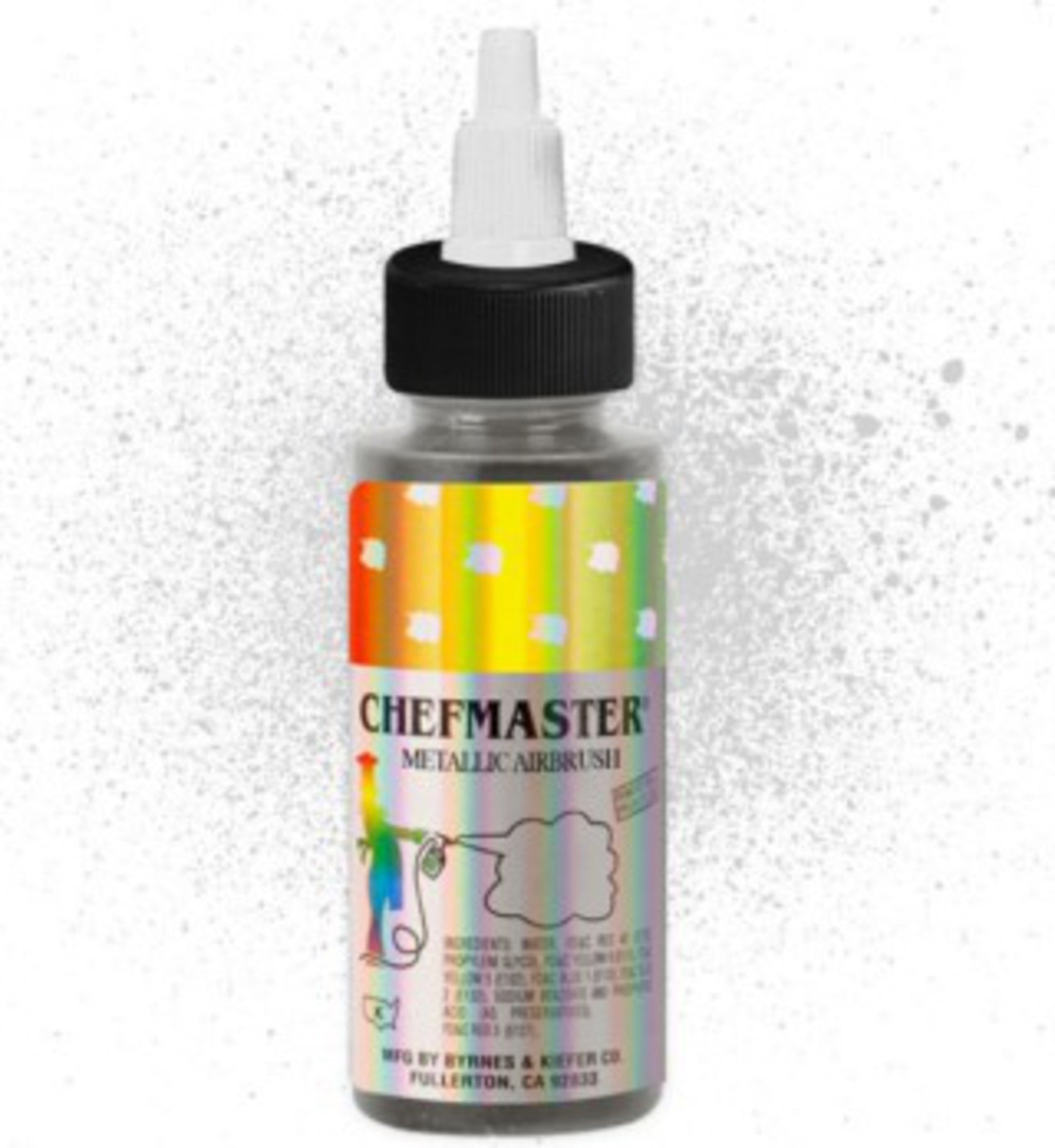 Chefmaster Airbrush Metallic Silver 2oz - Cafe Supply