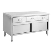 SKTD-1200 Kitchen Tidy Cabinet Work Bench with Doors & 3 Drawers - Cafe Supply