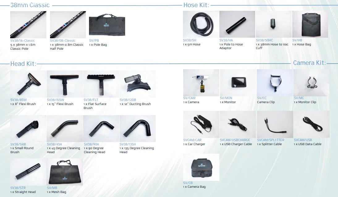 SPACEVAC At-height 10M Vacuum System - Internal Classic Kit - Cafe Supply