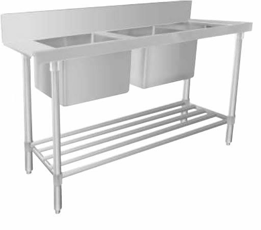 STAINLESS STEEL DISHWASHER DOUBLE INLET SINK 2 WSS27165L - Cafe Supply