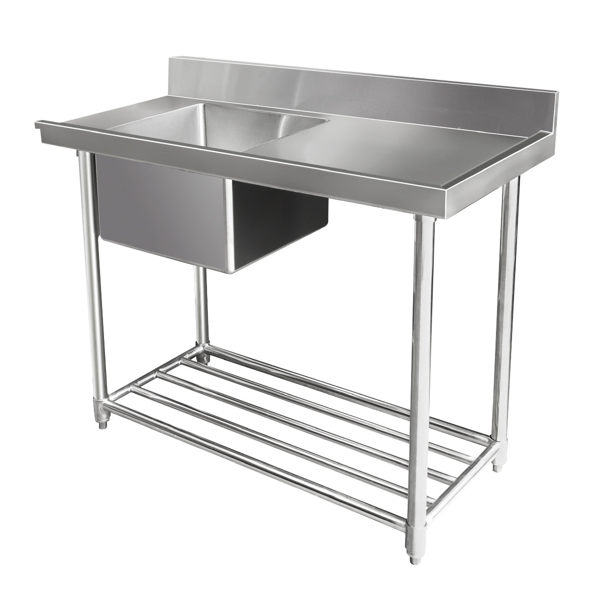 STAINLESS STEEL DISHWASHER SINGLE INLET SINK W1200 X D700 X H900 WSS17165R - Cafe Supply