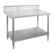 Stainless Steel Table with splashback 450x700x900 - Cafe Supply