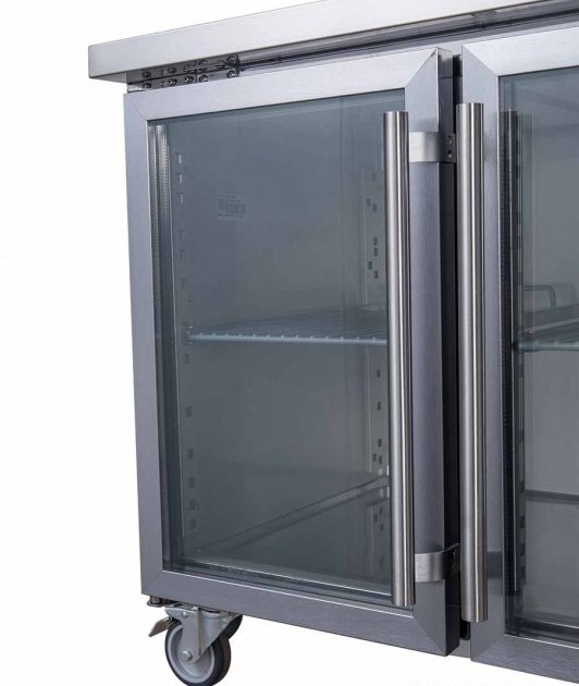 Three Glass Door Bench Fridge - XUB7C18G3V - Cafe Supply