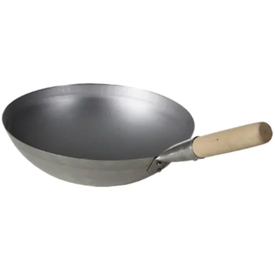 Wok Iron 30Cm Wood Handle - Cafe Supply