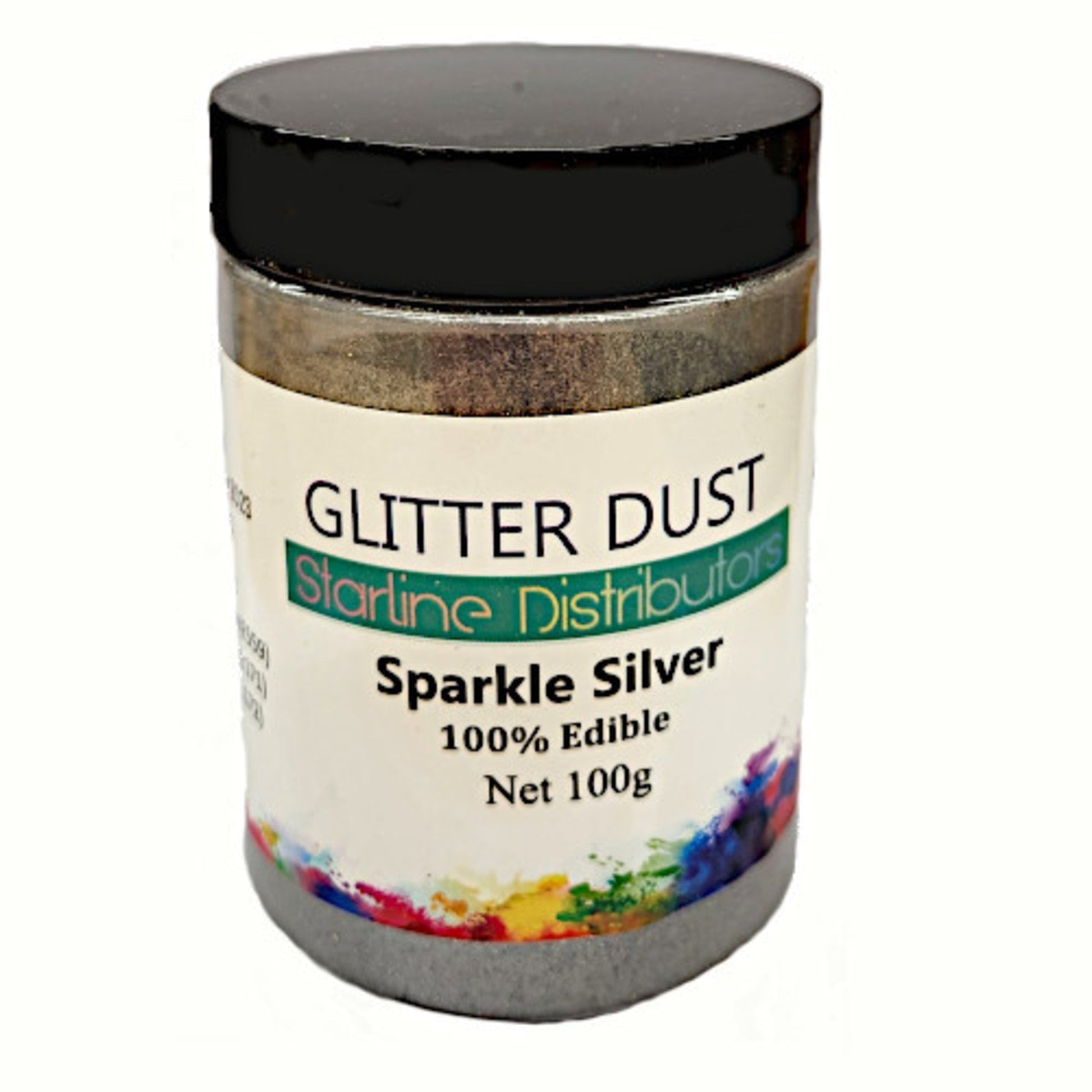 Glitter Dust - Sparkle Silver 100gm (100% Edible) - Cafe Supply